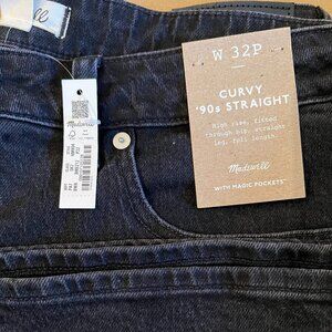 NWT Madewell Curvy 90's Straight P32 Black
